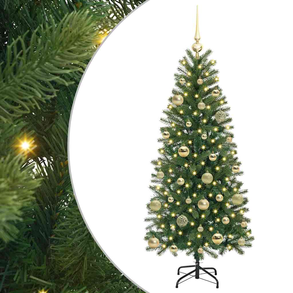 Mű karácsonyfa 150 LED-del állvánnyal Zöld 150 cm PE és PVC