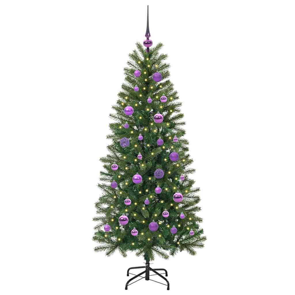 Mű karácsonyfa 150 LED-del állvánnyal Zöld 150 cm PE és PVC