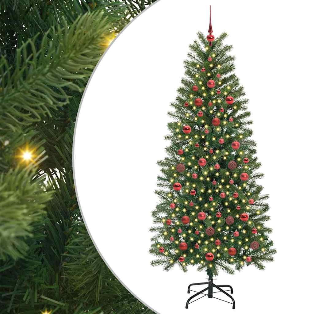 Mű karácsonyfa 300 LED-del állvánnyal Zöld 180 cm PE és PVC