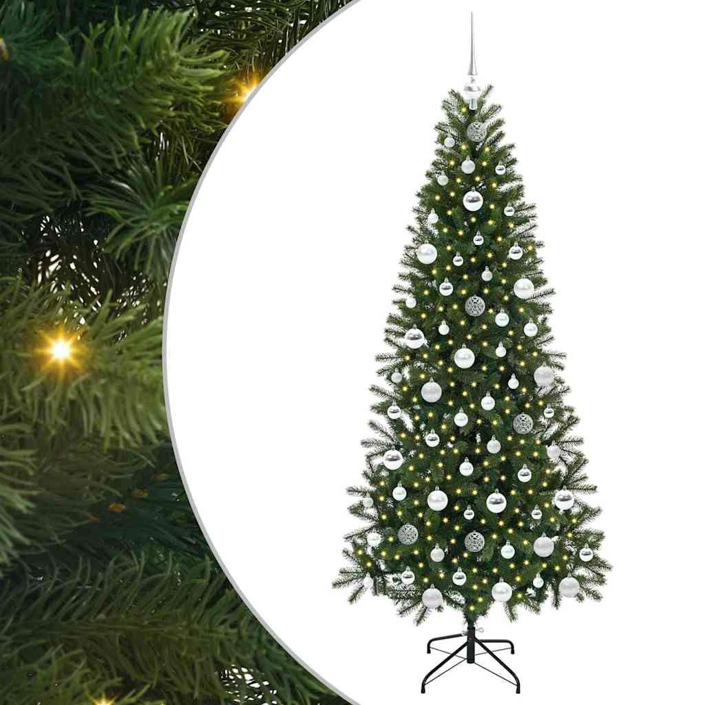 Mű karácsonyfa 300 LED-del állvánnyal Zöld 180 cm PE és PVC