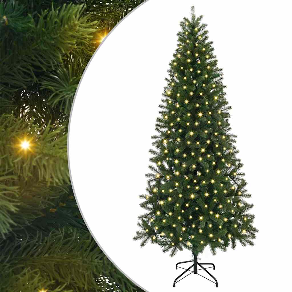 Mű karácsonyfa 300 LED-del állvánnyal Zöld 210 cm PE és PVC