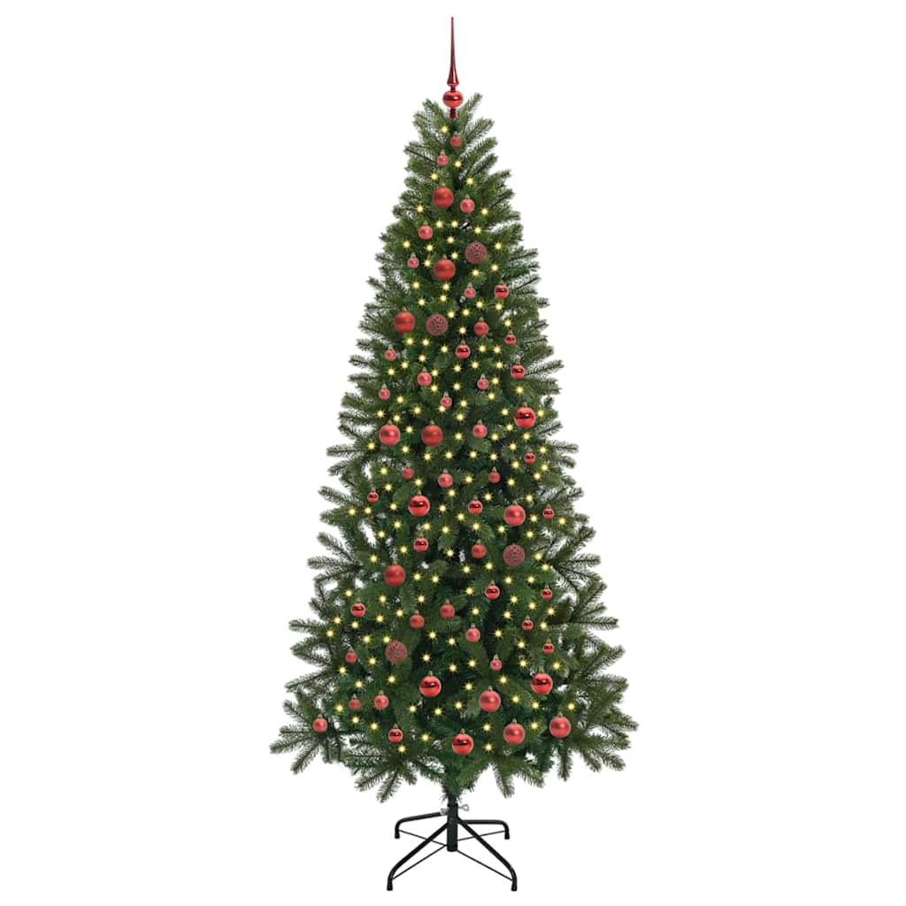 Mű karácsonyfa 300 LED-del állvánnyal Zöld 210 cm PE és PVC