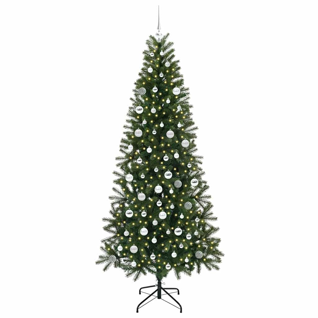 Mű karácsonyfa 300 LED-del állvánnyal Zöld 210 cm PE és PVC