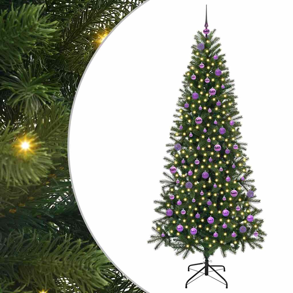 Mű karácsonyfa 300 LED-del állvánnyal Zöld 210 cm PE és PVC