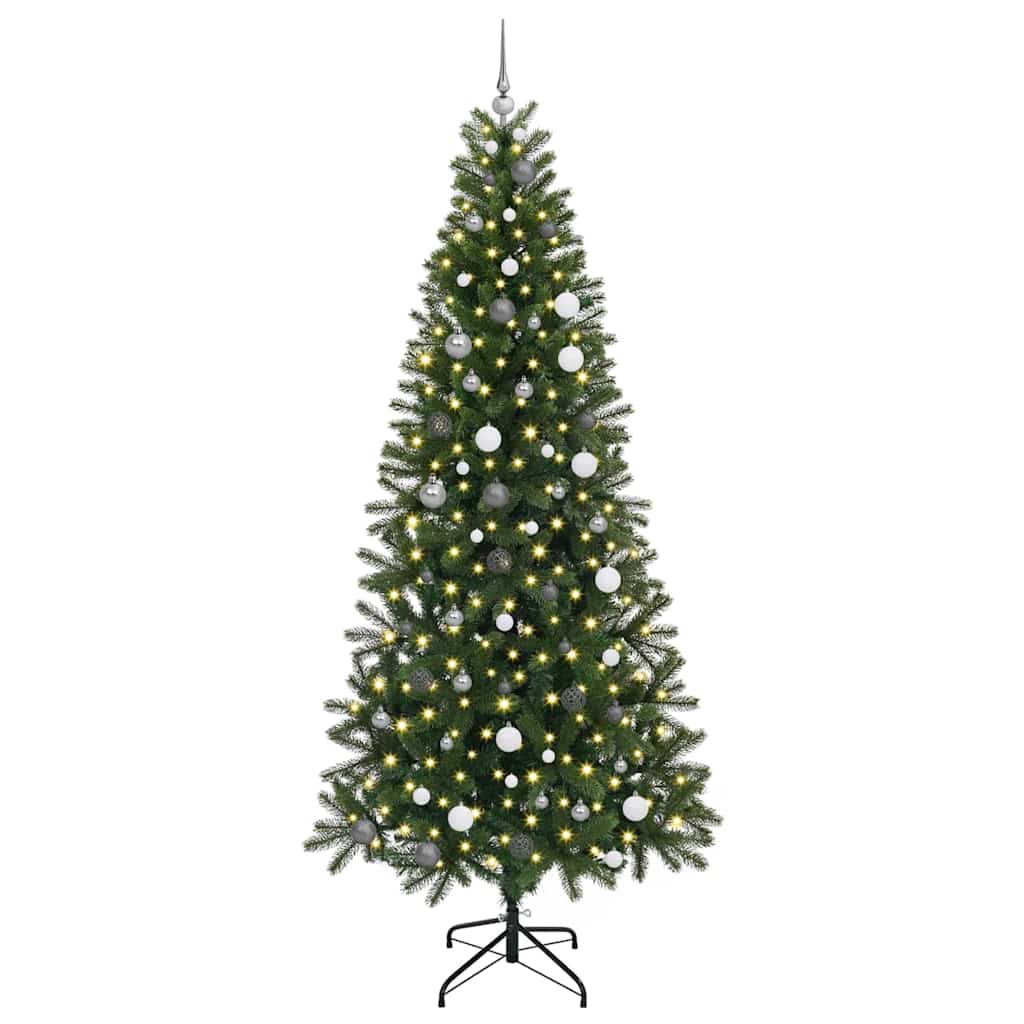 Mű karácsonyfa 300 LED-del állvánnyal Zöld 240 cm PE és PVC