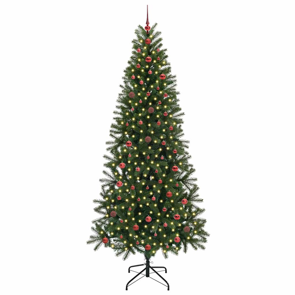 Mű karácsonyfa 300 LED-del állvánnyal Zöld 240 cm PE és PVC