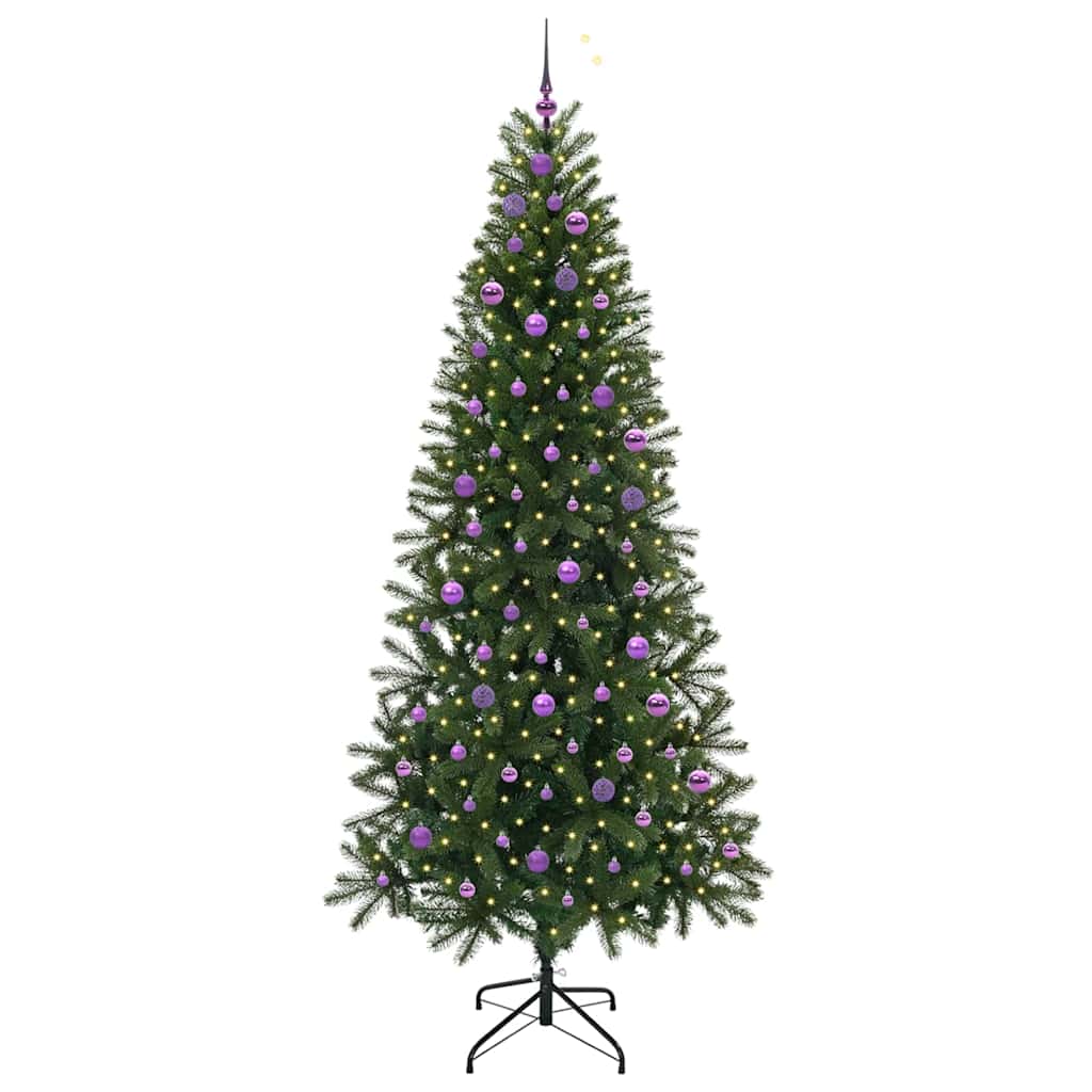 Mű karácsonyfa 300 LED-del állvánnyal Zöld 240 cm PE és PVC