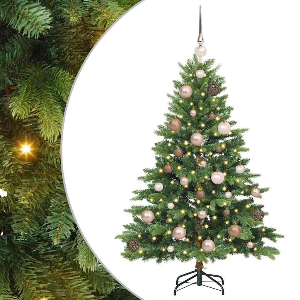 Mű karácsonyfa 150 LED-del állvánnyal Zöld 120 cm PE és PVC