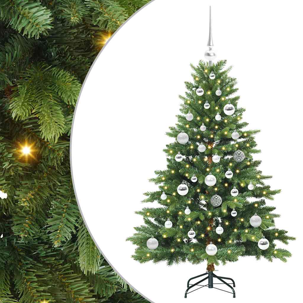 Mű karácsonyfa 150 LED-del állvánnyal Zöld 120 cm PE és PVC