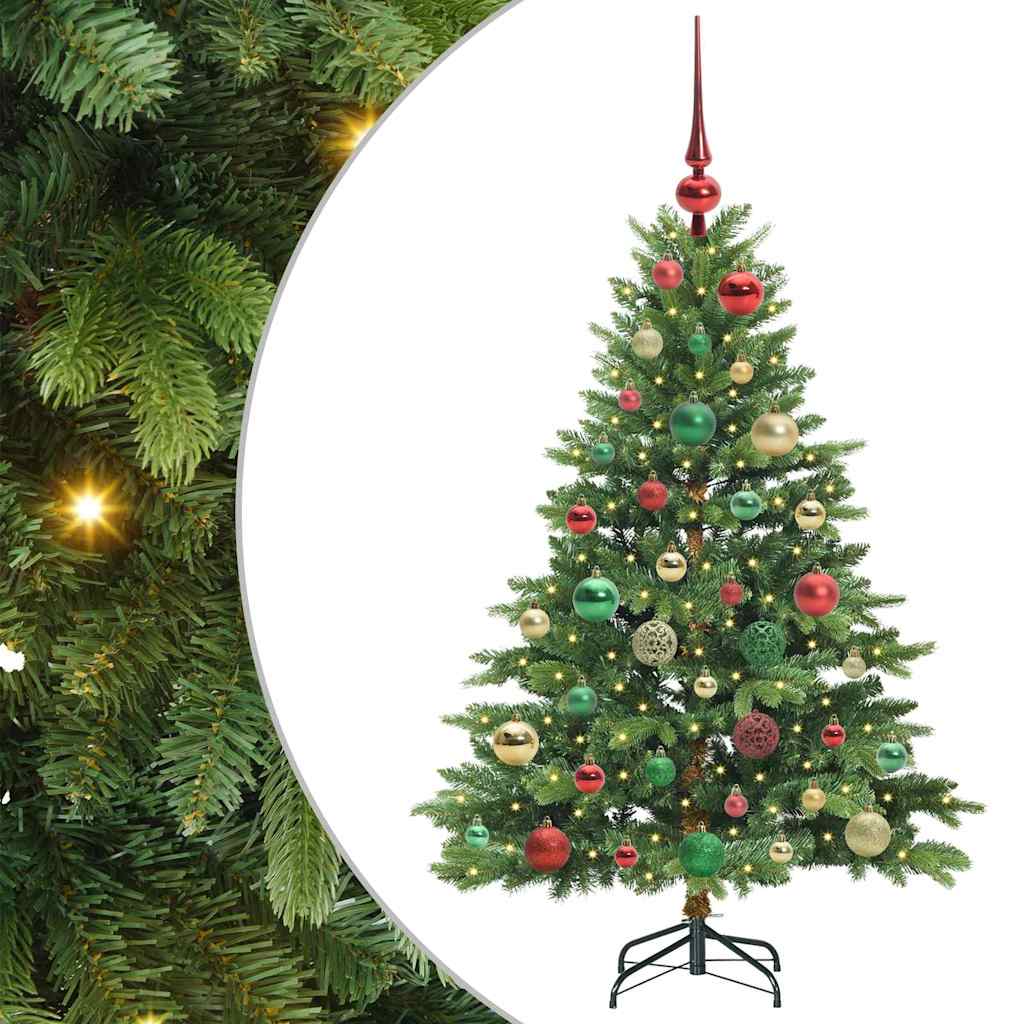 Mű karácsonyfa 150 LED-del állvánnyal Zöld 120 cm PE és PVC