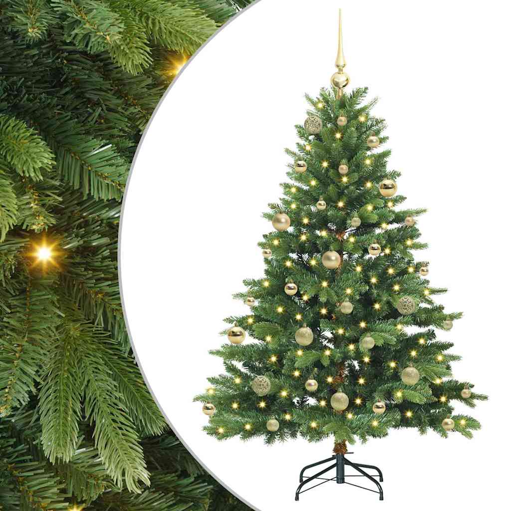Mű karácsonyfa 150 LED-del állvánnyal Zöld 150 cm PE és PVC