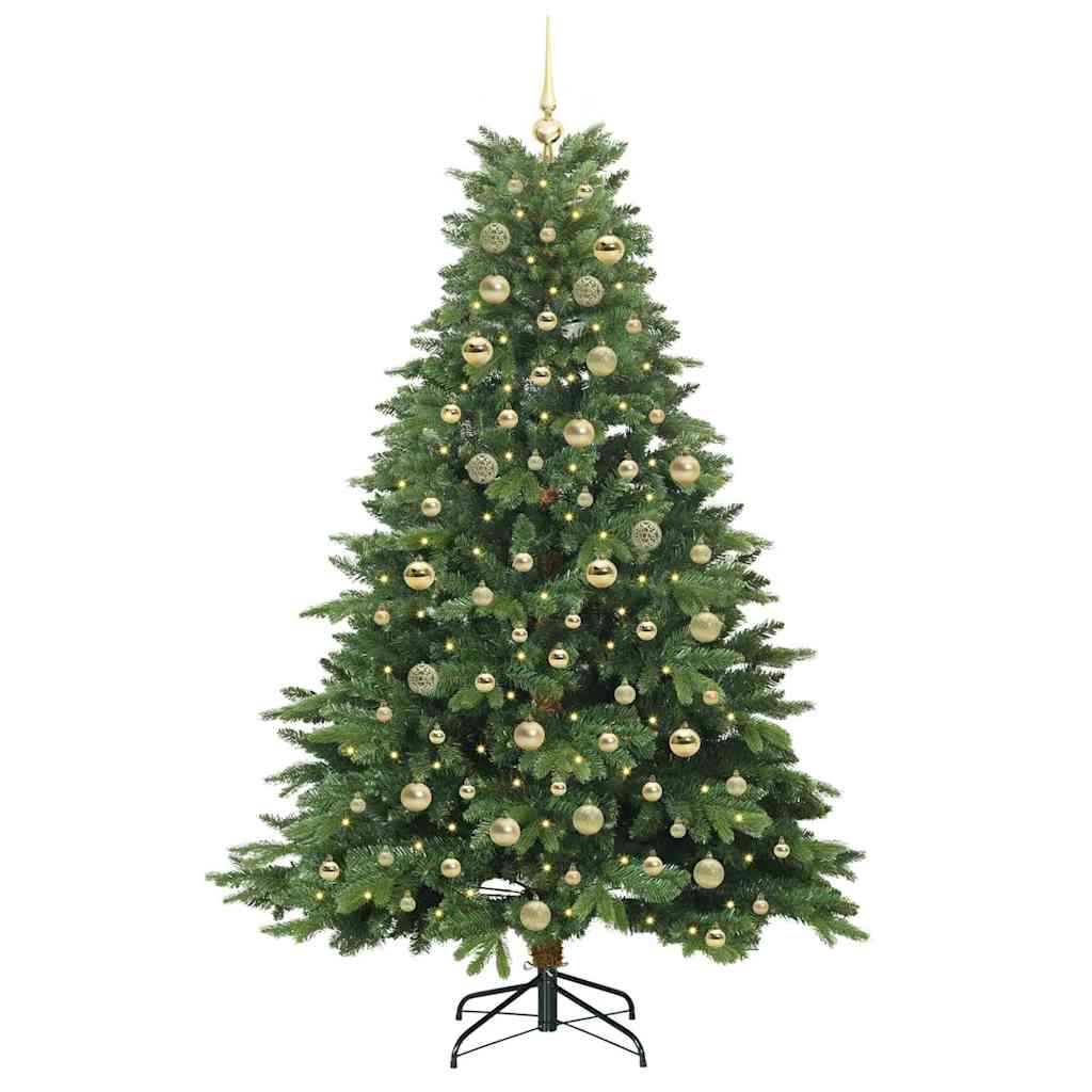 Mű karácsonyfa 300 LED-del állvánnyal Zöld 180 cm PE és PVC