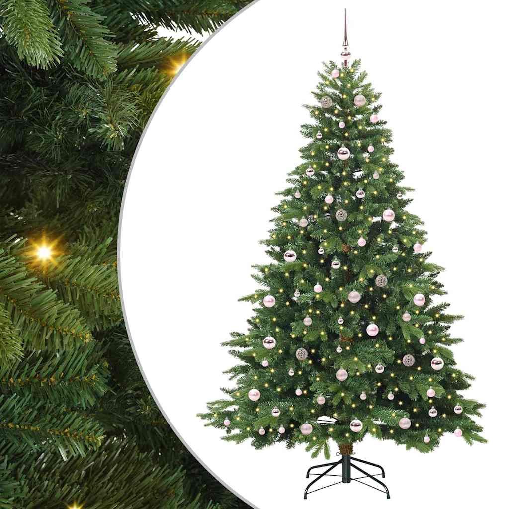 Mű karácsonyfa 300 LED-del állvánnyal Zöld 210 cm PE és PVC
