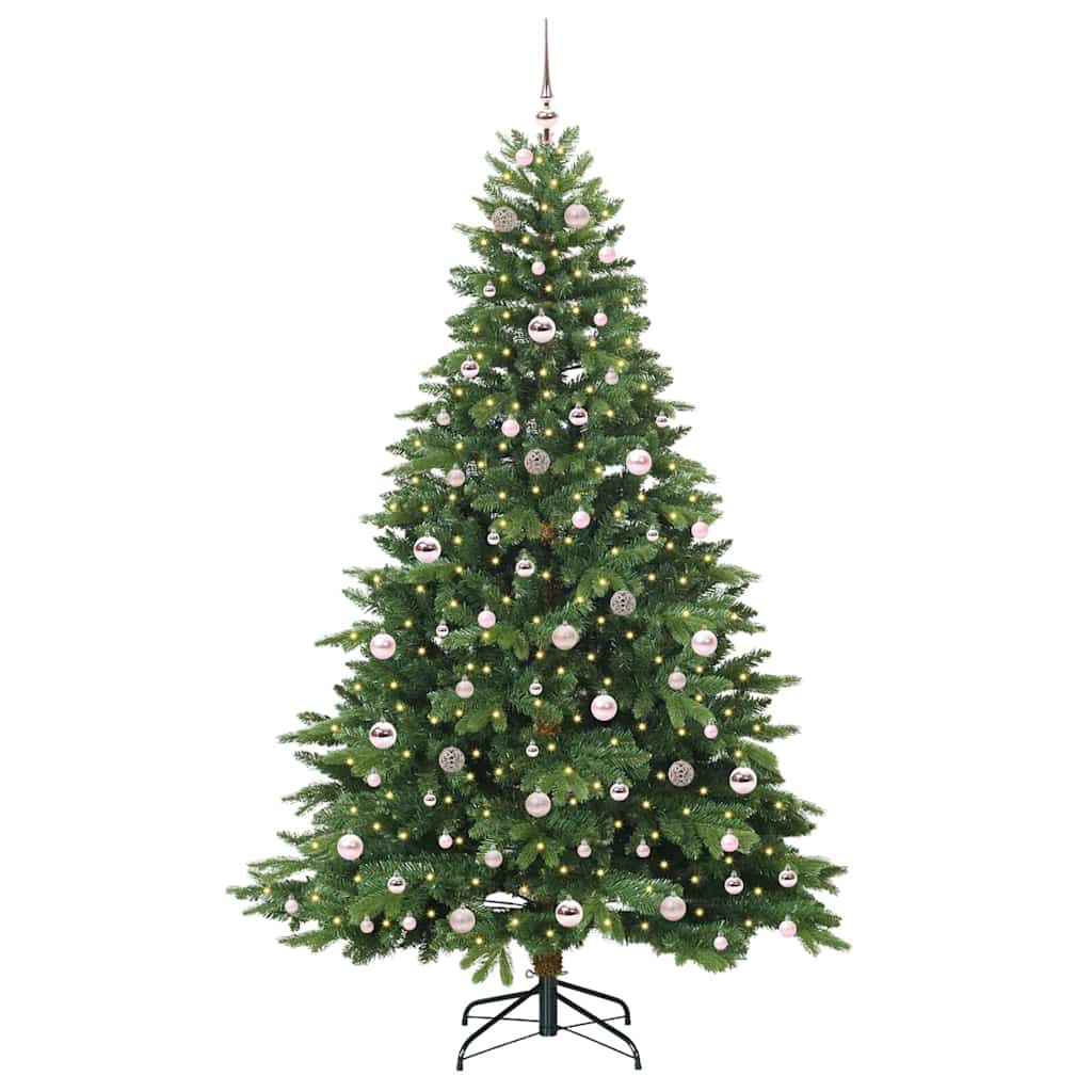Mű karácsonyfa 300 LED-del állvánnyal Zöld 210 cm PE és PVC