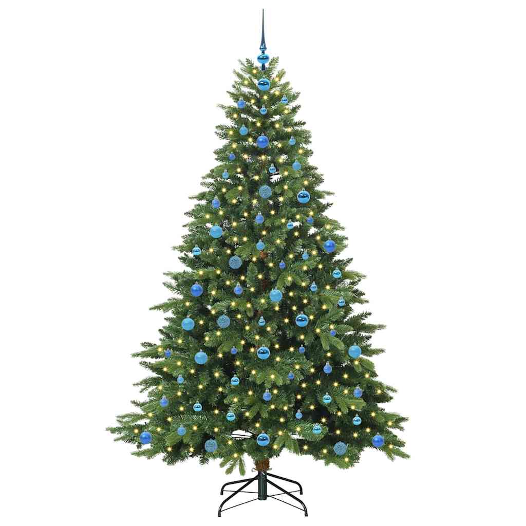 Mű karácsonyfa 300 LED-del állvánnyal Zöld 210 cm PE és PVC