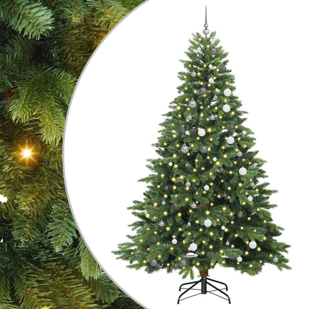Mű karácsonyfa 300 LED-del állvánnyal Zöld 240 cm PE és PVC