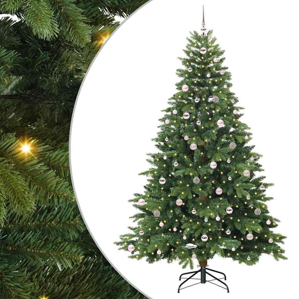 Mű karácsonyfa 300 LED-del állvánnyal Zöld 240 cm PE és PVC