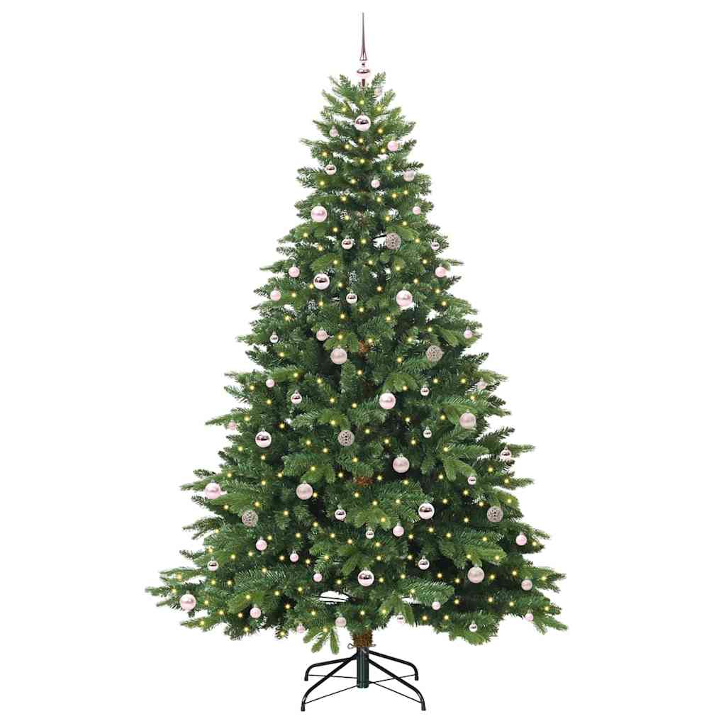 Mű karácsonyfa 300 LED-del állvánnyal Zöld 240 cm PE és PVC