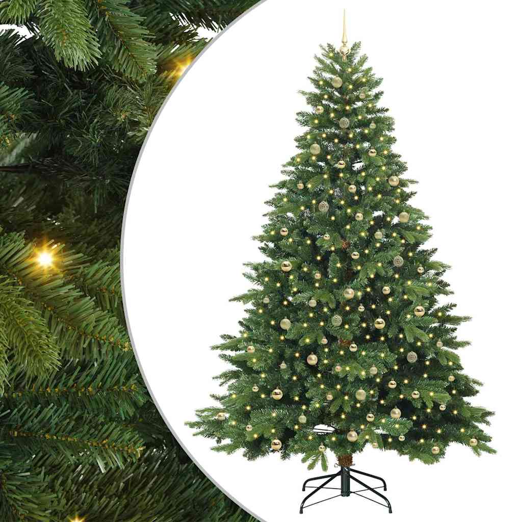 Mű karácsonyfa 300 LED-del állvánnyal Zöld 240 cm PE és PVC