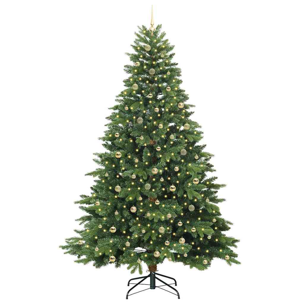 Mű karácsonyfa 300 LED-del állvánnyal Zöld 240 cm PE és PVC