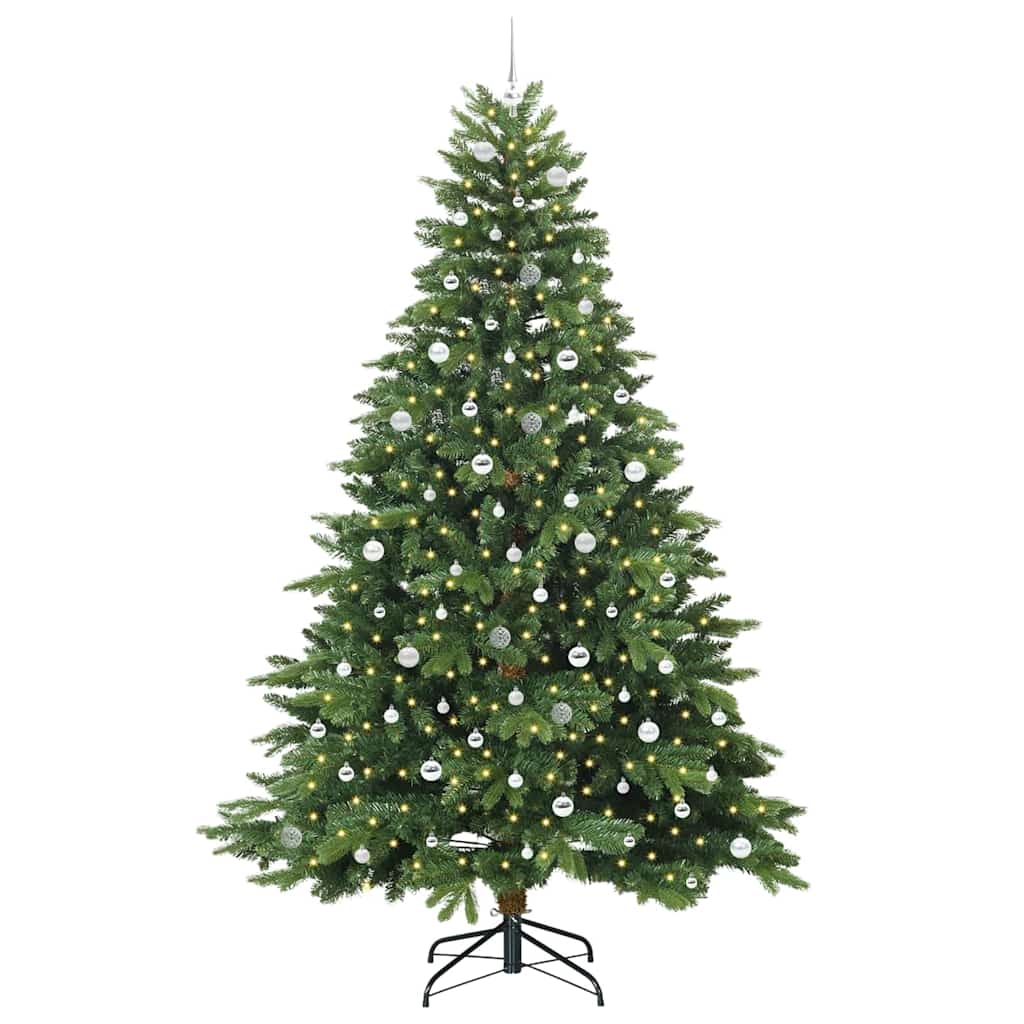 Mű karácsonyfa 300 LED-del állvánnyal Zöld 240 cm PE és PVC