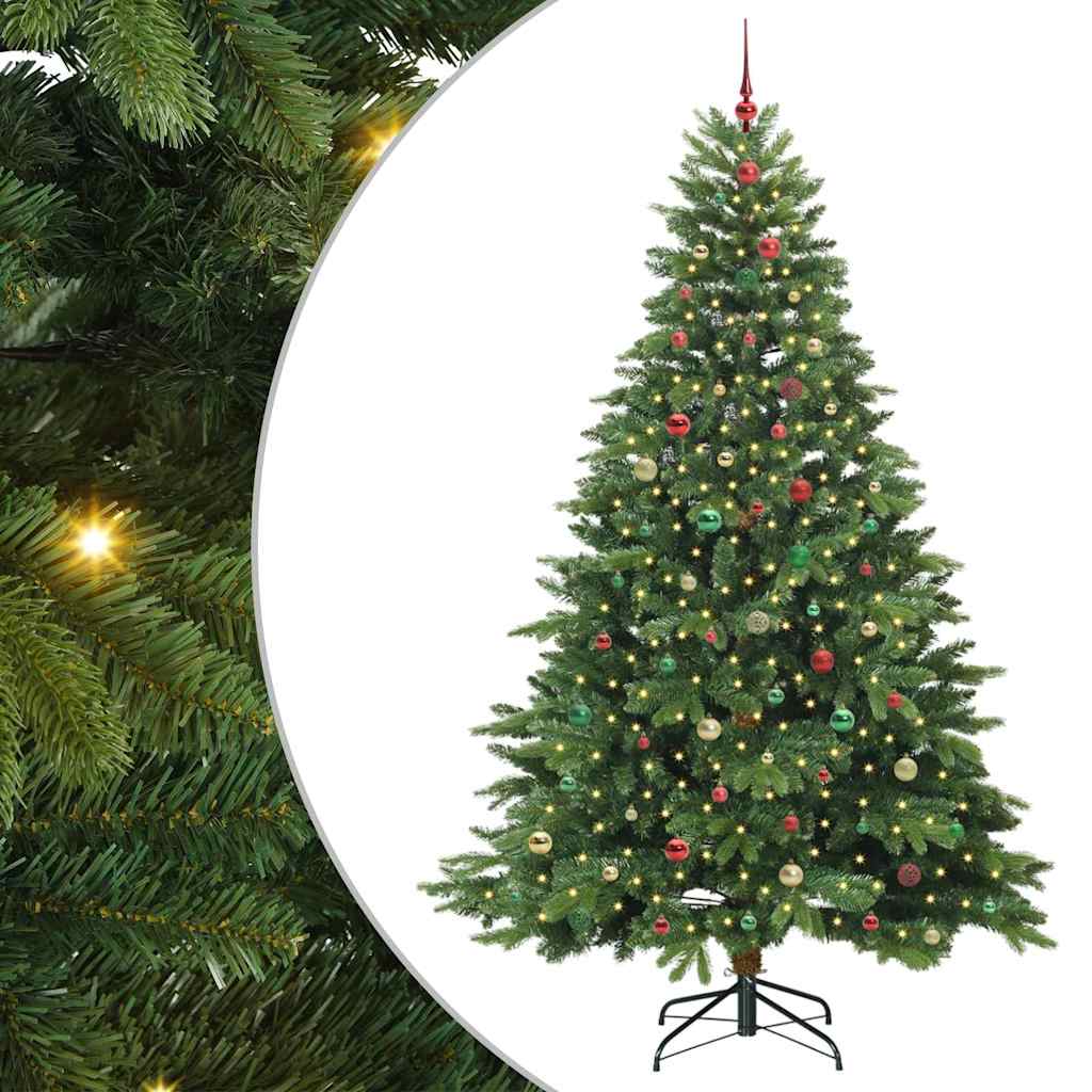 Mű karácsonyfa 300 LED-del állvánnyal Zöld 240 cm PE és PVC