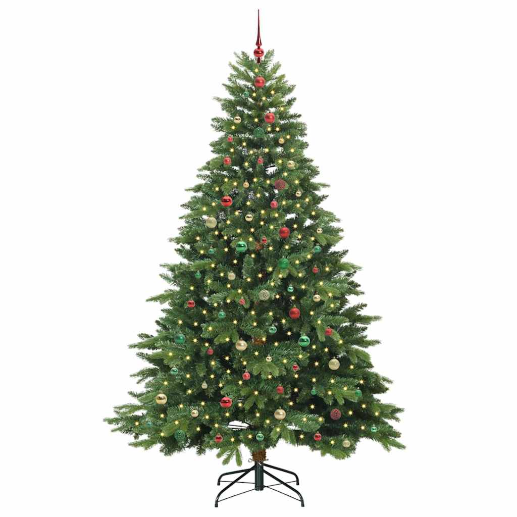 Mű karácsonyfa 300 LED-del állvánnyal Zöld 240 cm PE és PVC