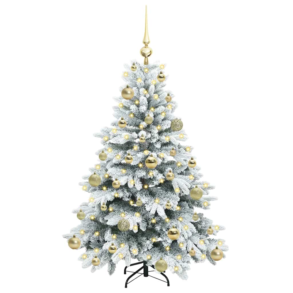 Mű karácsonyfa 150 LED-del állvánnyal Zöld 120 cm PE és PVC