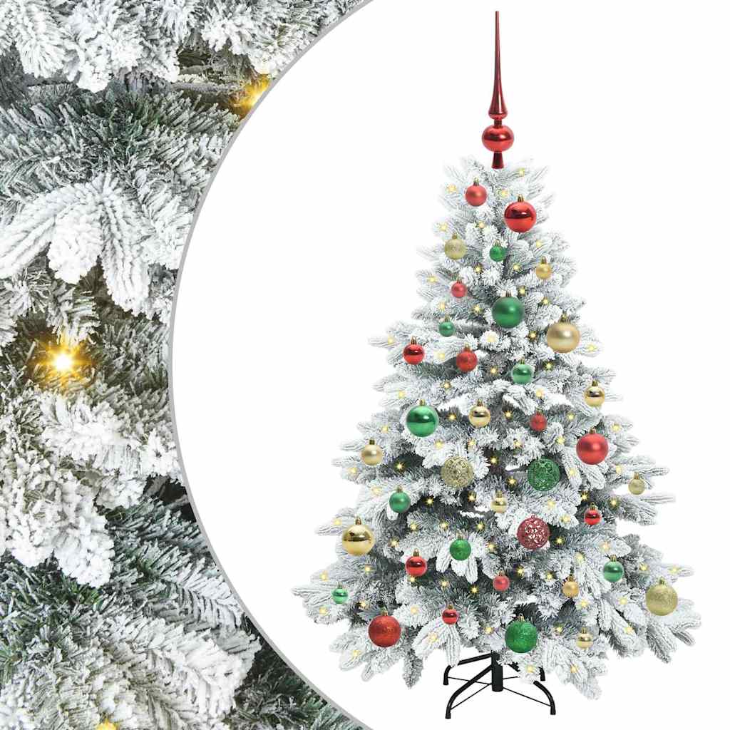 Mű karácsonyfa 150 LED-del állvánnyal Zöld 120 cm PE és PVC