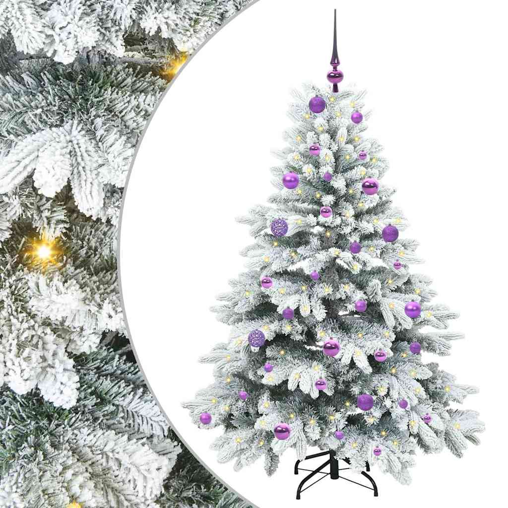 Mű karácsonyfa 150 LED-del állvánnyal Zöld 150 cm PE és PVC