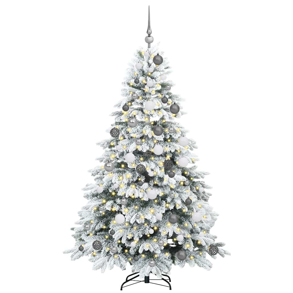 Mű karácsonyfa 300 LED-del állvánnyal Zöld 180 cm PE és PVC