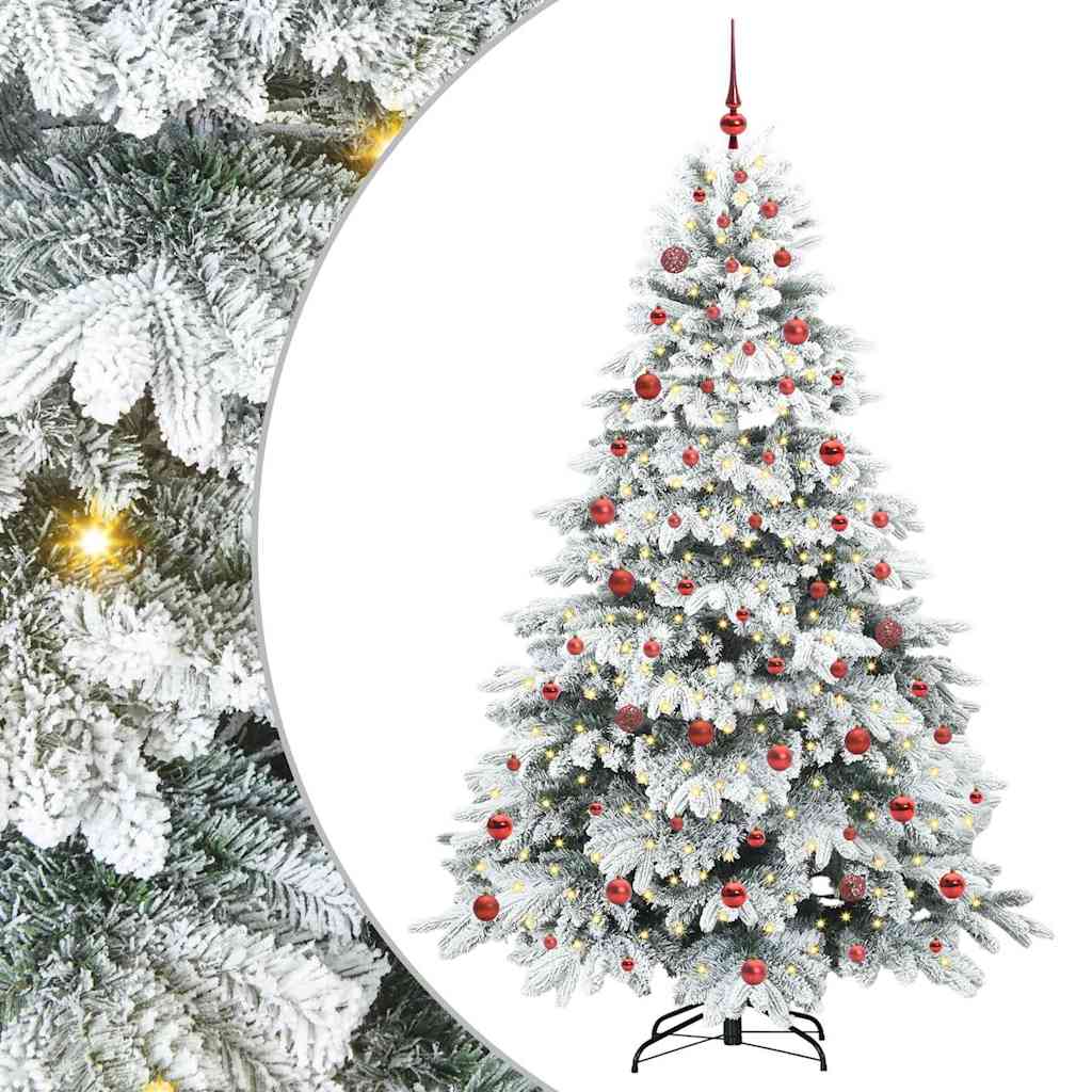 Mű karácsonyfa 300 LED-del állvánnyal Zöld 210 cm PE és PVC