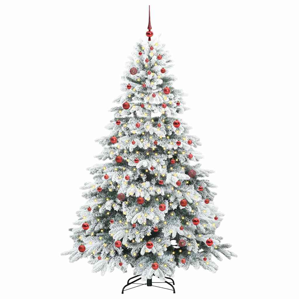 Mű karácsonyfa 300 LED-del állvánnyal Zöld 210 cm PE és PVC