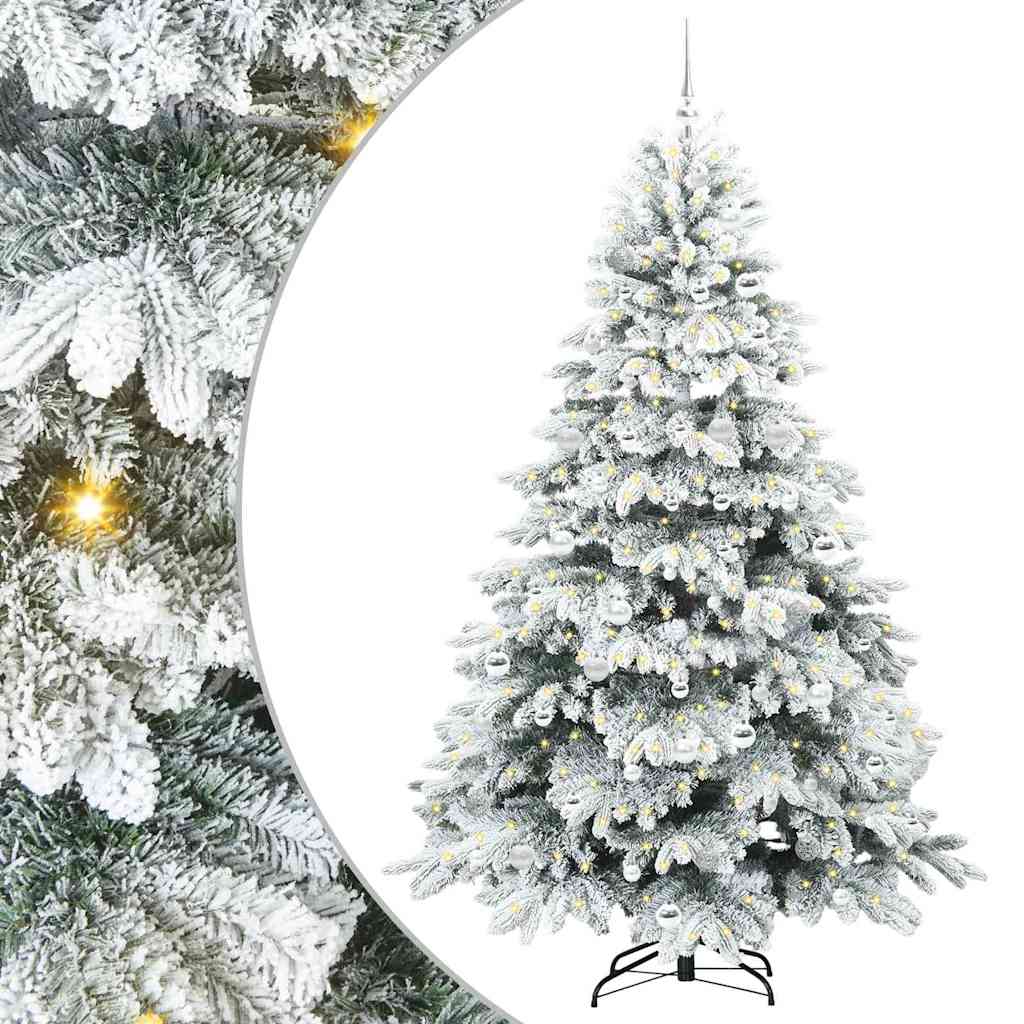 Mű karácsonyfa 300 LED-del állvánnyal Zöld 210 cm PE és PVC