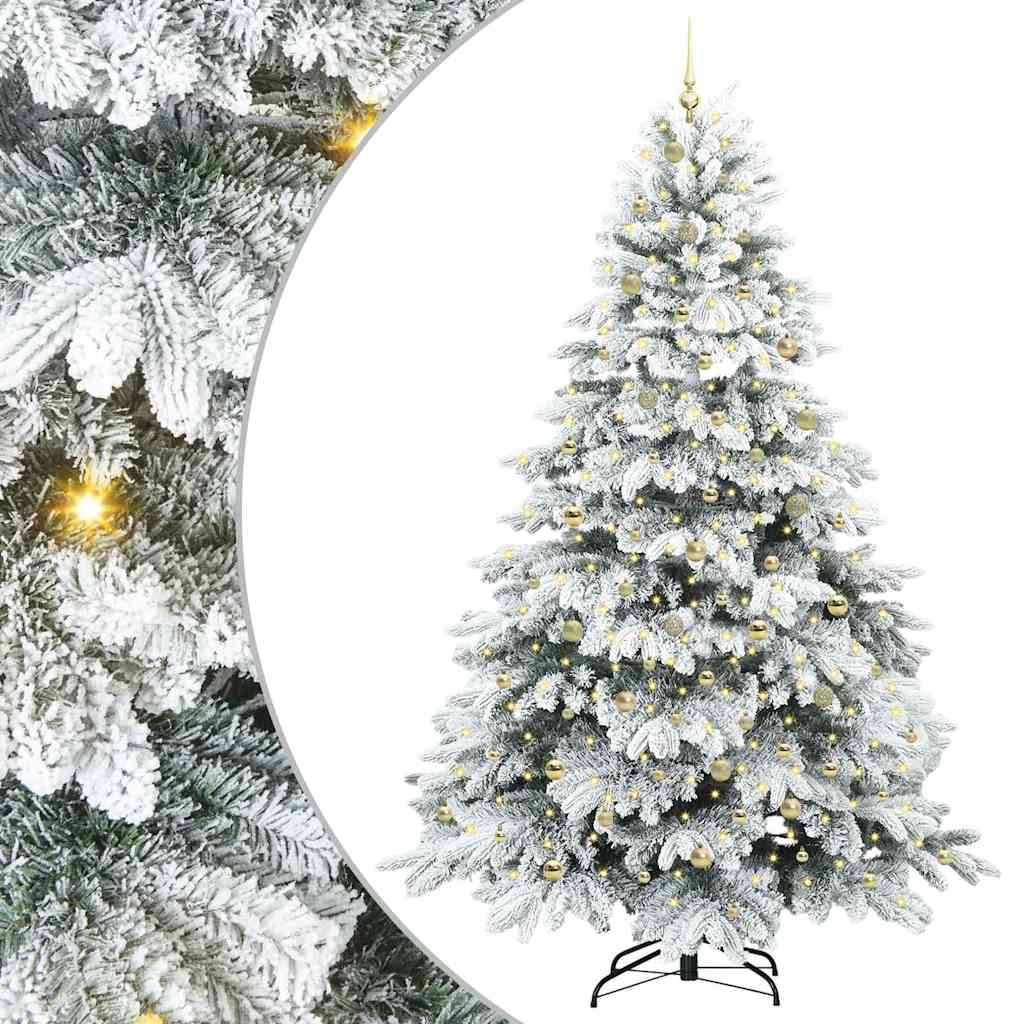 Mű karácsonyfa 300 LED-del állvánnyal Zöld 240 cm PE és PVC