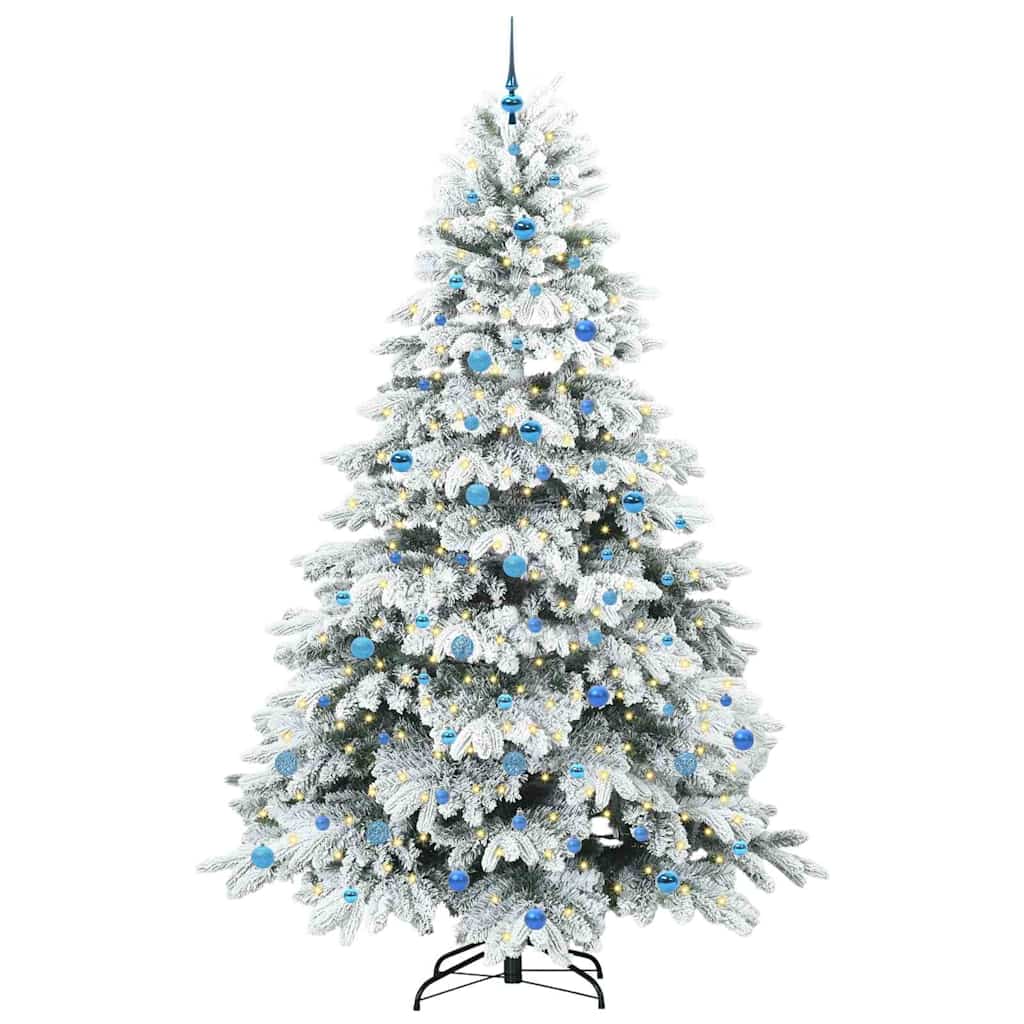 Mű karácsonyfa 300 LED-del állvánnyal Zöld 240 cm PE és PVC