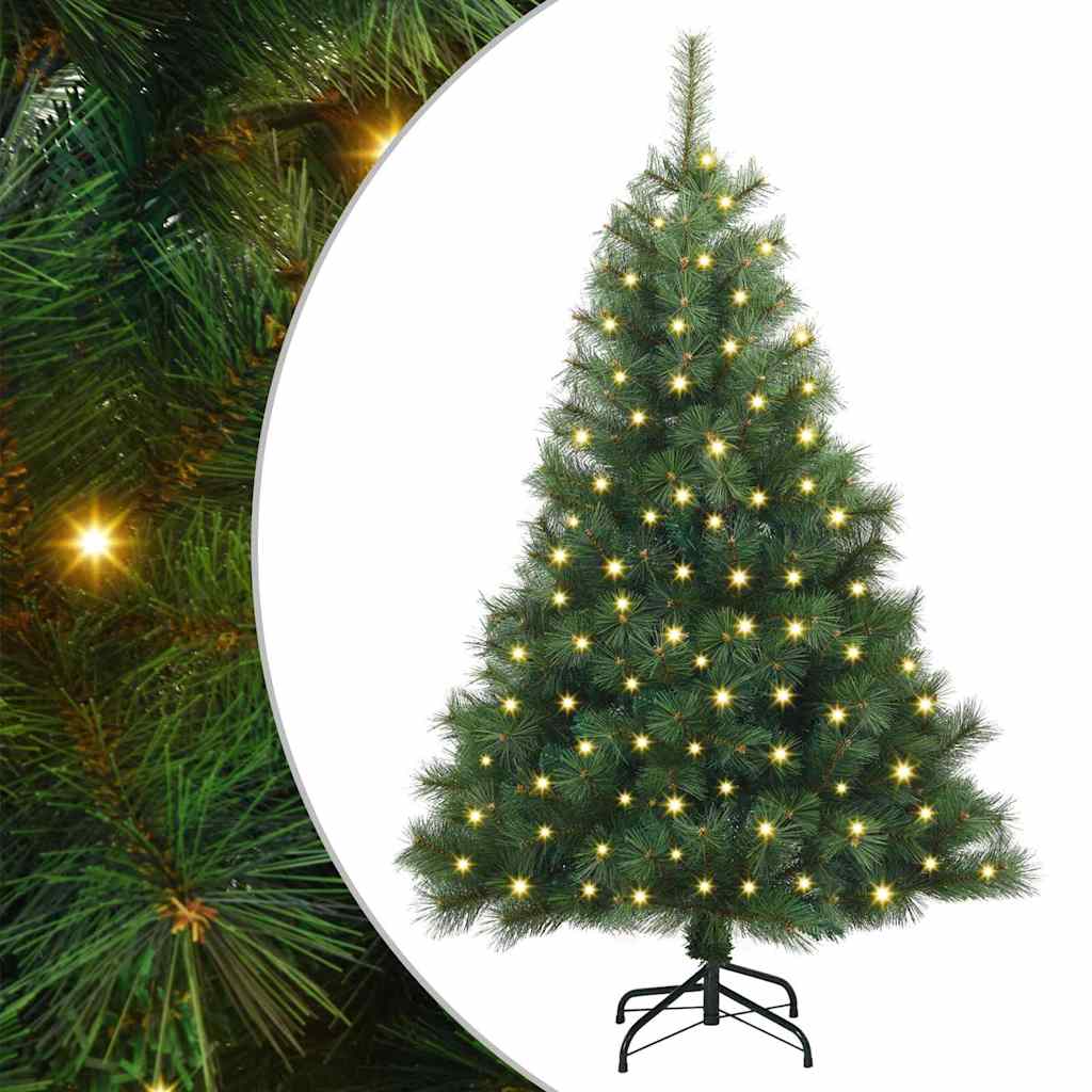 Mű karácsonyfa 150 LED-del állvánnyal Zöld 120 cm PE és PVC