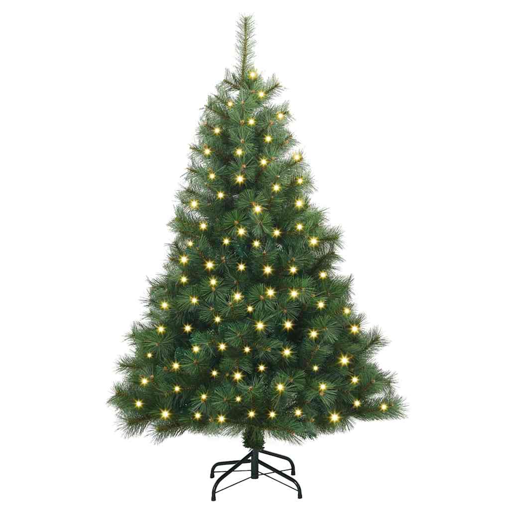 Mű karácsonyfa 150 LED-del állvánnyal Zöld 120 cm PE és PVC