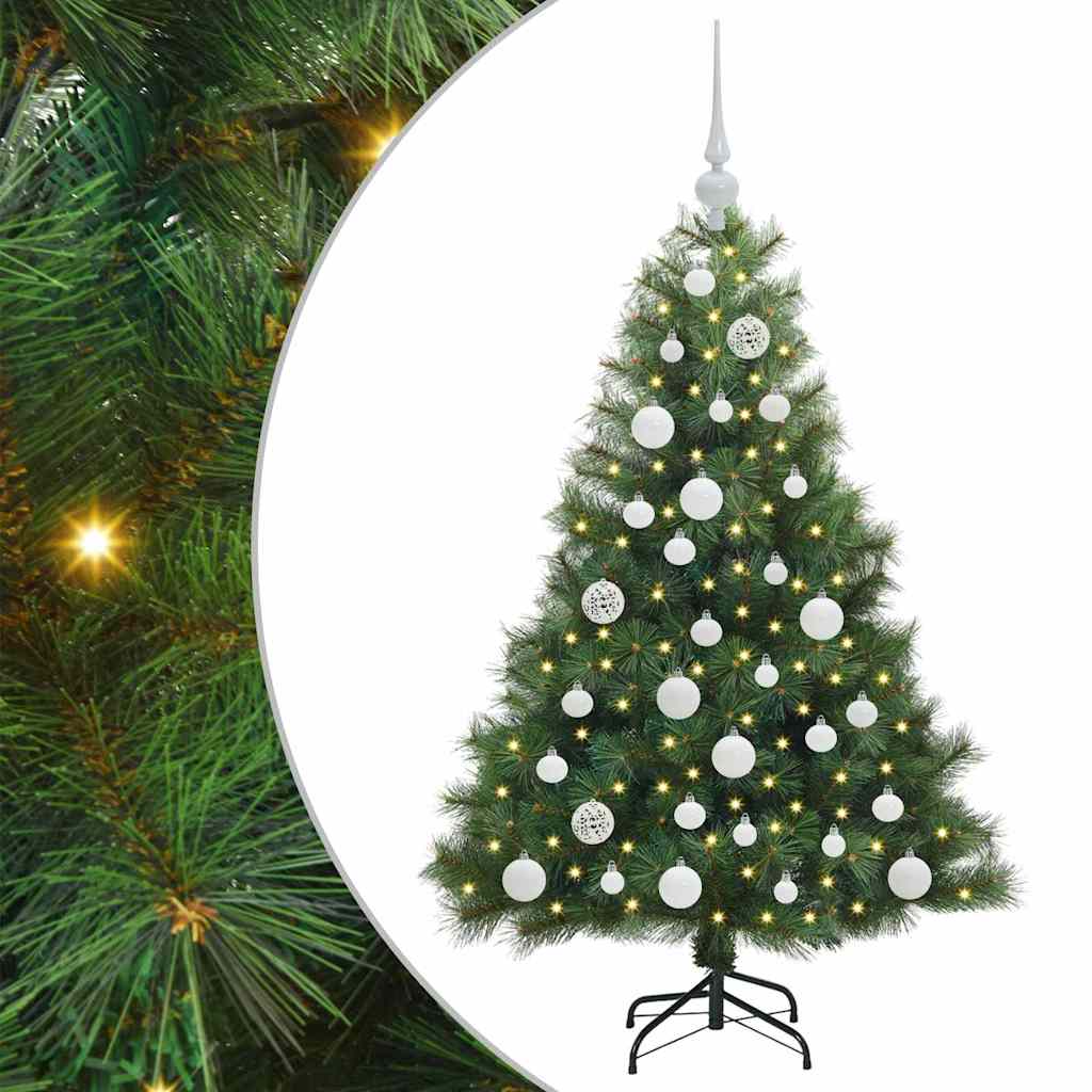 Mű karácsonyfa 150 LED-del állvánnyal Zöld 120 cm PE és PVC