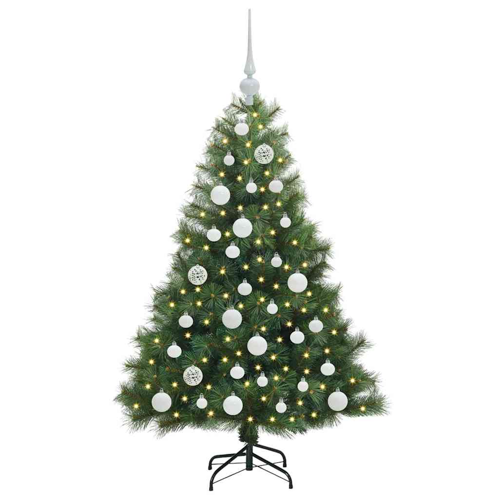 Mű karácsonyfa 150 LED-del állvánnyal Zöld 120 cm PE és PVC
