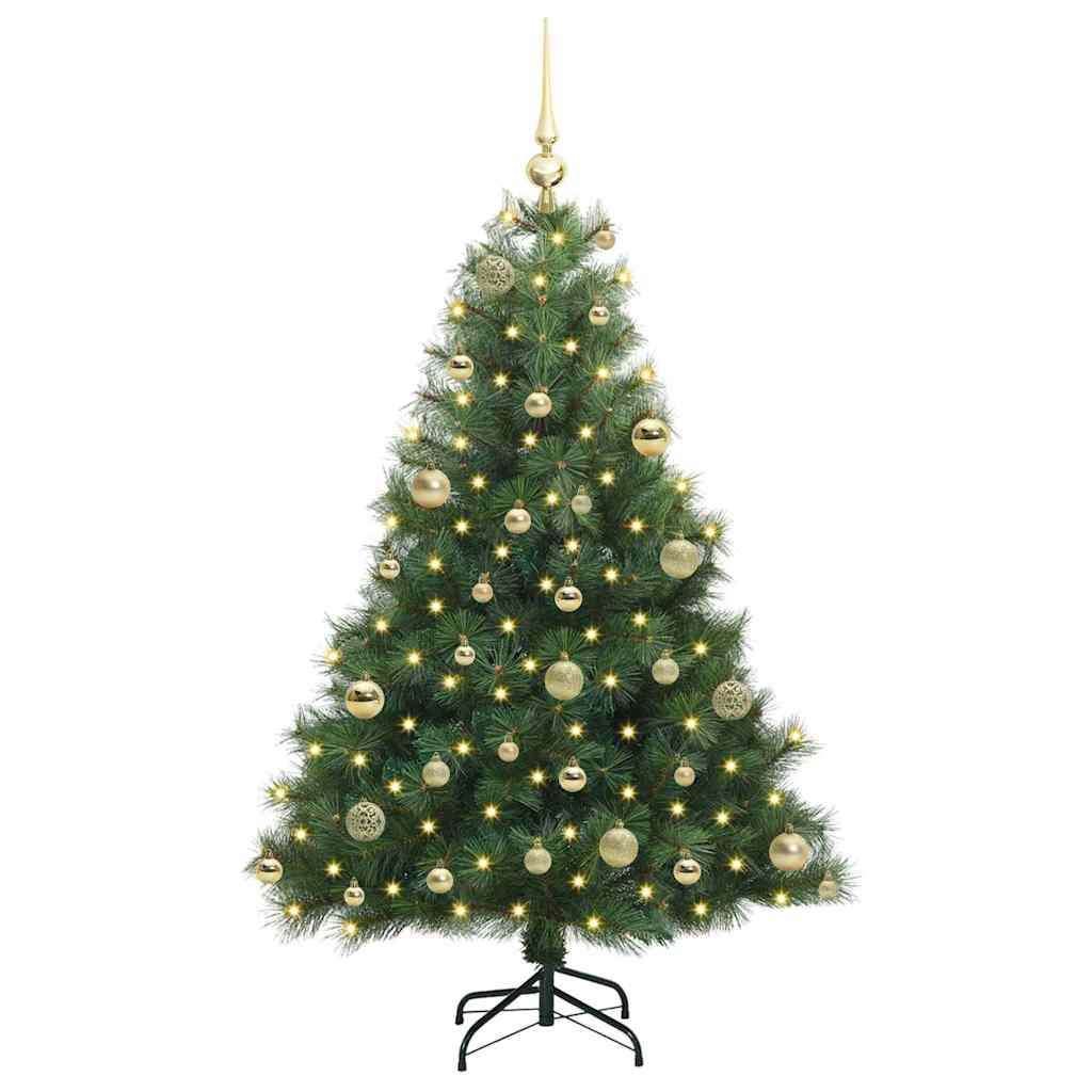 Mű karácsonyfa 150 LED-del állvánnyal Zöld 120 cm PE és PVC