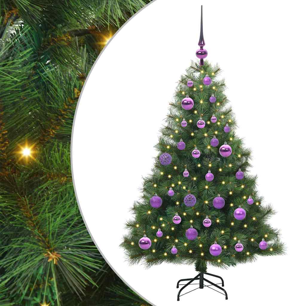 Mű karácsonyfa 150 LED-del állvánnyal Zöld 120 cm PE és PVC
