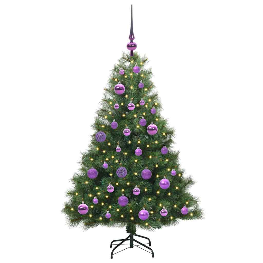 Mű karácsonyfa 150 LED-del állvánnyal Zöld 120 cm PE és PVC