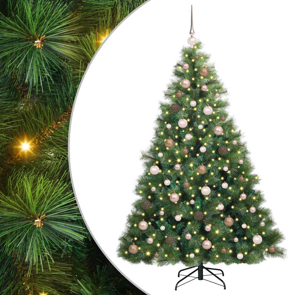 Mű karácsonyfa 300 LED-del állvánnyal Zöld 180 cm PE és PVC