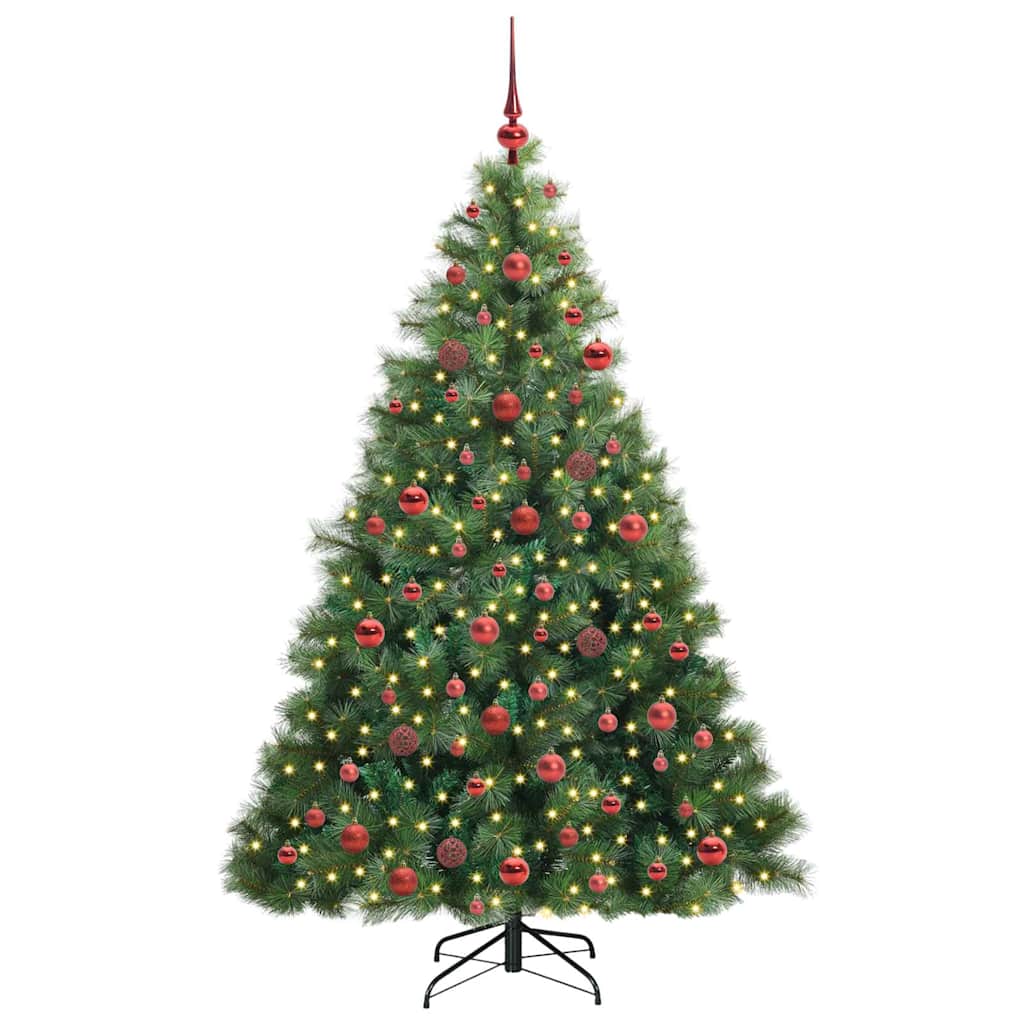 Mű karácsonyfa 300 LED-del állvánnyal Zöld 180 cm PE és PVC