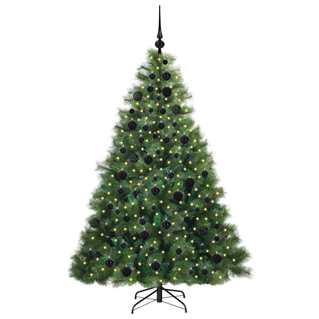 Mű karácsonyfa 300 LED-del állvánnyal Zöld 180 cm PE és PVC