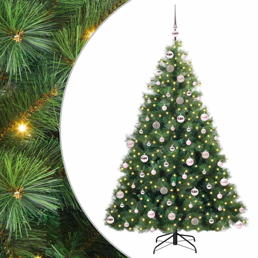 Mű karácsonyfa 300 LED-del állvánnyal Zöld 180 cm PE és PVC