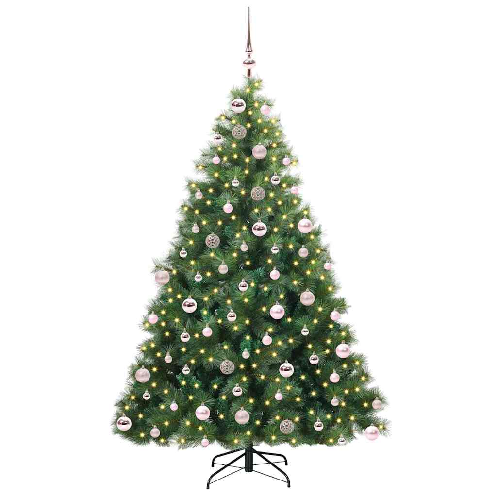 Mű karácsonyfa 300 LED-del állvánnyal Zöld 180 cm PE és PVC