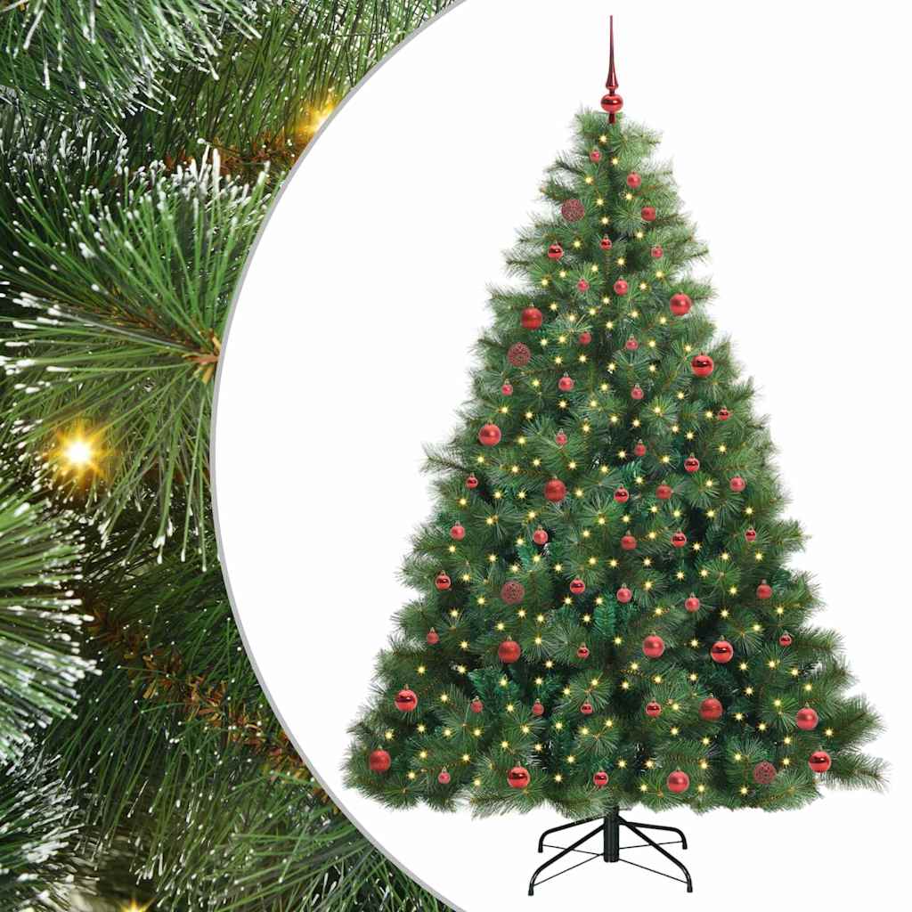 Mű karácsonyfa 300 LED-del állvánnyal Zöld 210 cm PE és PVC