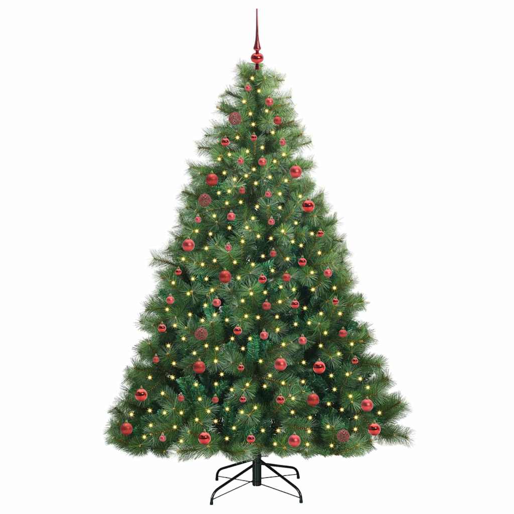 Mű karácsonyfa 300 LED-del állvánnyal Zöld 210 cm PE és PVC